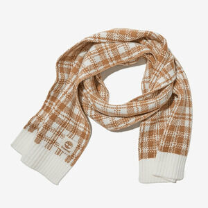 Timberland Scarf Womens Tan Cream OS Buffalo Plaid Scarf‎ NEW